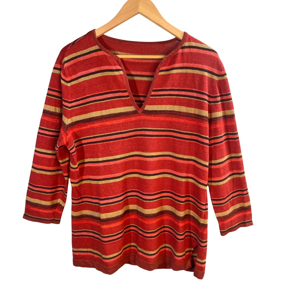 Lauren Ralph Lauren Striped‎ Sweater Womens XL Preppy Earthy Casual Chic